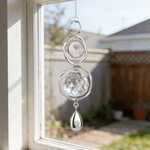 Personalised Pet Photo Gem Paw Print Sun Catcher with Engraved Name Urn Pendant Memorial Sympathy Gift for Dog Cat Pet Owners