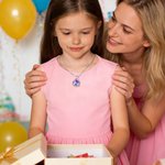 Personalizada en forma de corazón Birthstone Madre Niño Elefante Deslumbrante con Cristal Collar Regalo para Ella