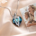 Personalizado Mes de Nacimiento Mariposa Circón Cristal Corazón Colgante Collar con 1-6 Nombre Grabado Cumpleaños Día de la Madre Regalo para las mujeres