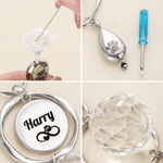 Personalised Pet Photo Gem Paw Print Sun Catcher with Engraved Name Urn Pendant Memorial Sympathy Gift for Dog Cat Pet Owners