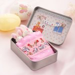 Personalised Cute Mom and Baby Plush Bunny Mini Pocket Tin Box with Colourful Name Comfort Toy Easter Birthday Gift for Kids