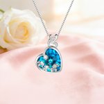Personalizada en forma de corazón Birthstone Madre Niño Elefante Deslumbrante con Cristal Collar Regalo para Ella