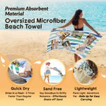 Toalla de playa de gran tamaño de secado rápido con diseño de rayas personalizado con 6 fotos Vacaciones de verano Fiesta en la playa Regalo de cumpleaños para un amigo de la familia