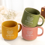 Personalised Book Flower Line Art 12 oz Ceramic Mug with Name and Date Daily Use Mother's Day Gift for Mom Grandma