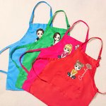 Personalized Cartoon Character Birth Flower Name Adjustable Kid Apron Chef Hat Set with Pocket for Cooking Christmas Birthday Gift for Boys Girls