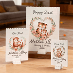 Personalisierte niedliche Tiermuster Unsere erste Muttertag Baustein Puzzle mit Namen und Jahr Tischdekoration Muttertag Geschenk für Mama