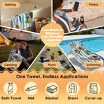 Toalla de playa de gran tamaño de secado rápido con diseño de rayas personalizado con 6 fotos Vacaciones de verano Fiesta en la playa Regalo de cumpleaños para un amigo de la familia