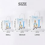 Personalised Cute Peter Rabbit Initial Clear Gift Bag with Name and Pink Bow Ribbon Easter Egg Hunt Party Favors Gift for Kids