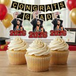 Personlig Graduation Photo Cupcake Topper med navn og år Feiring Festdekorasjon Graduation Gift for 2026 Graduates Students
