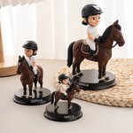 Personalised Cute 3D Photo Horse Riding Figurine with Name Desktop Decoration Birthday Gift for Equestrian Lovers