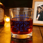 Spersonalizowane szklanki do whisky We Did It Graduation Cap Design z imieniem i podkładką na przyjęcie Prezent dla absolwentów kochających whisky