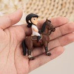 Personalised Cute 3D Photo Horse Riding Figurine with Name Desktop Decoration Birthday Gift for Equestrian Lovers