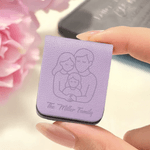 Personalisierte Familie Linie Kunst magnetische PU Leder Lesezeichen Clip mit Text Lesen Schreibwaren liefert Geburtstag Muttertag Geschenk für Bücherwürmer