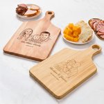 Gepersonaliseerde Gegraveerde Foto Design Charcuterie Snijplank met Tekst en Handvat Keuken Decor Housewarming Gift voor Familie Vriend