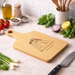 Gepersonaliseerde Gegraveerde Foto Design Charcuterie Snijplank met Tekst en Handvat Keuken Decor Housewarming Gift voor Familie Vriend