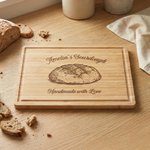 Personalized Engraved Name Sourdough Pattern Charcuterie Cutting Board with Juice Groove Kitchen Decor Ship from USA Birthday Gift for Bakers Family