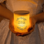 Personalised In Loving Memory Floral Wreath Design LED Candle Jar with Text Memorial Gift for Loss of Loved One