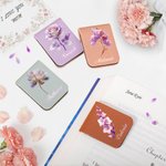 Personalisierte Multicolor Retro Geburt Blume magnetische PU Leder Lesezeichen Clip mit Namen Buch Club Geburtstag Geschenk für Bücherwürmer Lesen Liebhaber