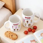 Personalisierte 1-10 Cartoon Cookie Wafer 11oz 15oz Keramik-Kaffeebecher mit Namen und Titel Muttertag Geburtstag Geschenk für Mama Oma