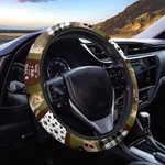 Personalisierte 3 Haustier Foto Plaid Design Auto-Lenkrad-Abdeckung mit Namen Geburtstag Jahrestag Geschenk für Tierliebhaber Autobesitzer