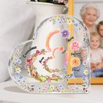 Spersonalizowana tabliczka akrylowa w kształcie serca z imieniem i nazwiskiem na Dzień Matki dla mamy i babci