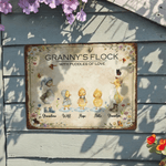 Personalized Duck Family Retro Garden Metal Sign with Name and Text Garden Decoration Mother's Day Birthday Gift for Grandma Mom