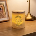 Personalised In Loving Memory Floral Wreath Design LED Candle Jar with Text Memorial Gift for Loss of Loved One