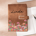 Personalisiertes A5-Notizbuch mit Aquarell-Geburtsblumen und Namen | liniertes Tagebuch für Büro und Alltag | Geburtstag Muttertag Geschenk für Frauen