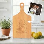 Gepersonaliseerde Gegraveerde Foto Design Charcuterie Snijplank met Tekst en Handvat Keuken Decor Housewarming Gift voor Familie Vriend