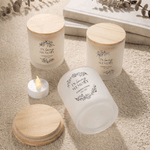 Personalised In Loving Memory Floral Wreath Design LED Candle Jar with Text Memorial Gift for Loss of Loved One