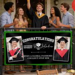 Personalized Multicolour Congratulations Photos Banner with Name Text and School Name Party Backdrop Decor Class of 2026 Graduation Gift for Graduates