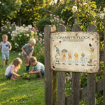 Personalized Duck Family Retro Garden Metal Sign with Name and Text Garden Decoration Mother's Day Birthday Gift for Grandma Mom