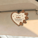 Personalized Drive Safe Heart Wooden Car Sun Visor Clip with 1-10 Names Titile Text Car Accessories Birthday Mother's Day Gift for Mom Family