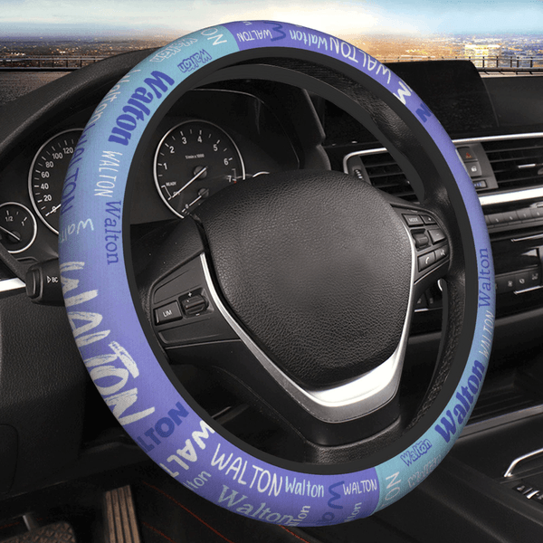 Personalized Multicolor Word Cloud Car Steering Wheel Cover with Name Car Accessories Birthday Gift for Car Owners