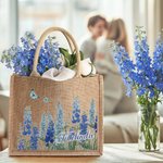 Personalisierte Jute Tasche mit Blütenpracht-Design und Namen | große Kapazität | Tote Bag | Muttertag Geburtstag Geschenk für Frauen