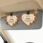 Personalized Drive Safe Heart Wooden Car Sun Visor Clip with 1-10 Names Titile Text Car Accessories Birthday Mother's Day Gift for Mom Family