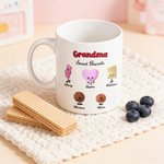 Personalisierte 1-10 Cartoon Cookie Wafer 11oz 15oz Keramik-Kaffeebecher mit Namen und Titel Muttertag Geburtstag Geschenk für Mama Oma