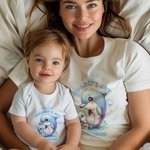 Abiti coordinati per madre e neonato personalizzato in 100% cotone con nome - Regalo per la  prima anno della festa della mamma per famiglia