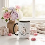Personalised Heart Wreath Cute Mom-Kid Animals Ceramic Coffee Mug with Text and Coaster Daily Use First Mother's Day Gift for Mom