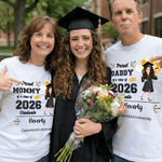 Henkilökohtainen Class of 2026 Cartoon Character 100% puuvilla Kid Adult T-paita nimi Daily Wear Valmistuminen lahja Graduate Family