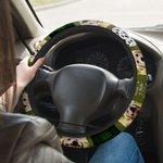 Personalisierte 3 Haustier Foto Plaid Design Auto-Lenkrad-Abdeckung mit Namen Geburtstag Jahrestag Geschenk für Tierliebhaber Autobesitzer