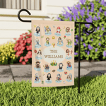 Personlig tecknad heliga helgon i himlen Guardian Garden Flagga med namn Yard Porch Decor Födelsedag Barndag Present för barn kristna