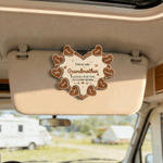 Personalized Drive Safe Heart Wooden Car Sun Visor Clip with 1-10 Names Titile Text Car Accessories Birthday Mother's Day Gift for Mom Family