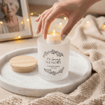 Personalised In Loving Memory Floral Wreath Design LED Candle Jar with Text Memorial Gift for Loss of Loved One