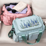 Personalised Birth Flower Multi-Compartment Large Travel Bag with Name and Shoulder Strap Travel Essential Birthday Gift for Women