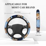 Personalisierte 3 Haustier Foto Plaid Design Auto-Lenkrad-Abdeckung mit Namen Geburtstag Jahrestag Geschenk für Tierliebhaber Autobesitzer