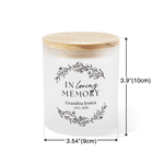 Personalised In Loving Memory Floral Wreath Design LED Candle Jar with Text Memorial Gift for Loss of Loved One