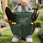 Personalisierte Blatt Blume faltbar wasserdicht Gartenarbeit Tasche mit Namen Geburtstag Ruhestand Muttertag Vatertag Geschenk für Mutter Vater