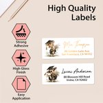 Personalized Graduation Cap Animal Waterproof Stickers with Name Return Address Label Celebration Party Decor Graduation Ceremony Gift for Graduates