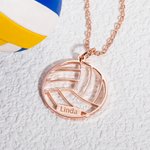 Gepersonaliseerde Ketting met Volleybalhanger en Naamgravure Sportief Sieraad Perfect als Verjaardagscadeau voor Volleybalfans Spelers of Coaches
